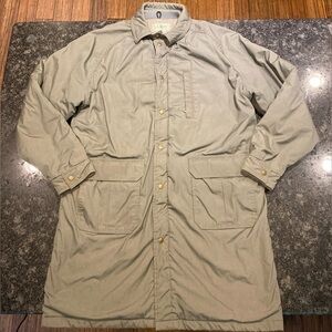 Vintage LL Bean Jacket Mens Large Green Parka Wool Blanket Lined Long Coat 80s
